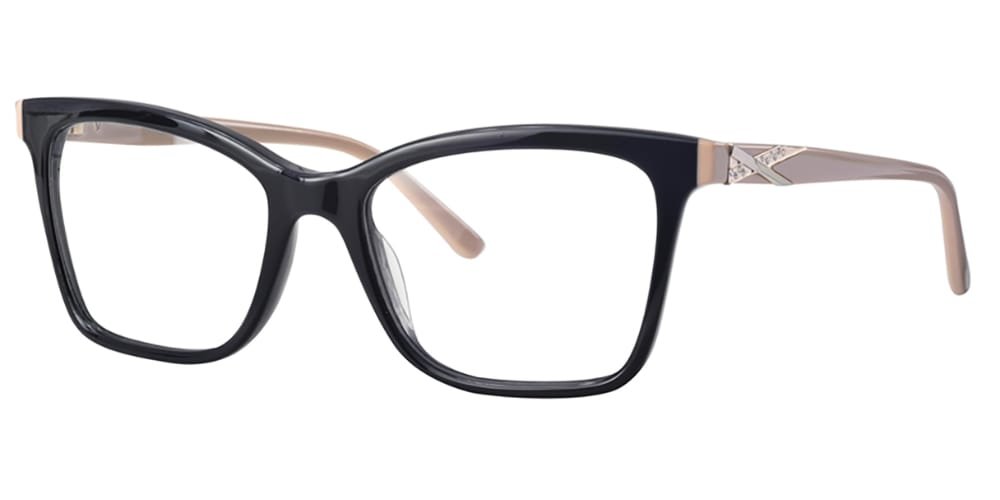 Joia 2584 prescription glasses in Black, black cat-eye frame with light arms
