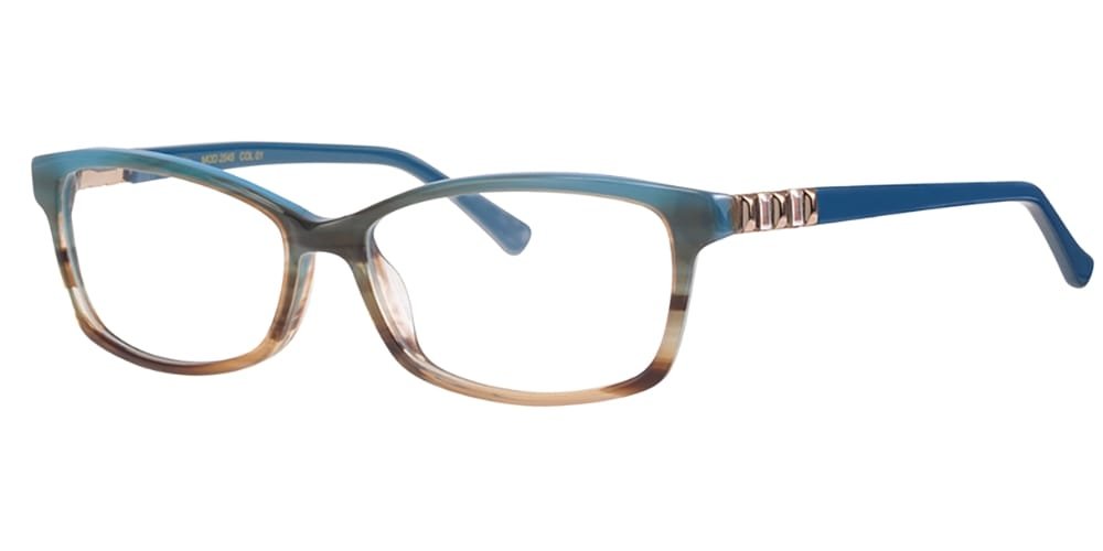 Joia 2545 prescription glasses in Aqua, blue fading to soft brown