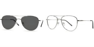 Retro 412 C1 Silver Optical Glasses + Retro C1 Silver 040 Sunglasses Bundle