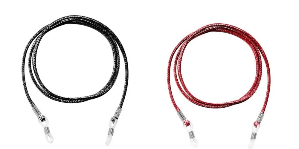 Black and burgundy glasses lanyard neck cords with silicone grips