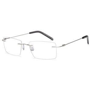 EMP7592 prescription glasses in Silver, silver rimless frame