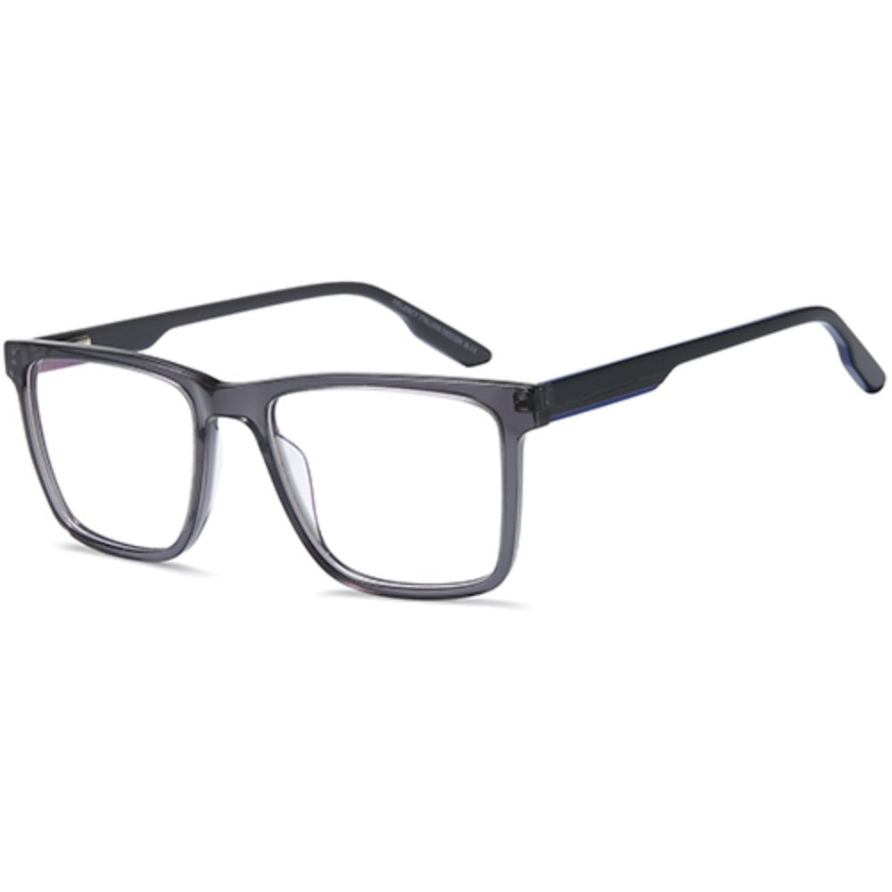 DEL203 glasses in Grey, grey translucent square frame