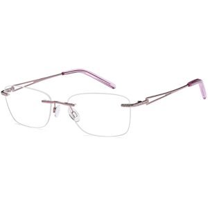 EMP7593 prescription glasses in Pink, pink rimless frame