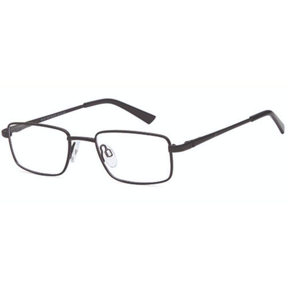 Solo 052 prescription glasses in Black, black metal rectangular frame