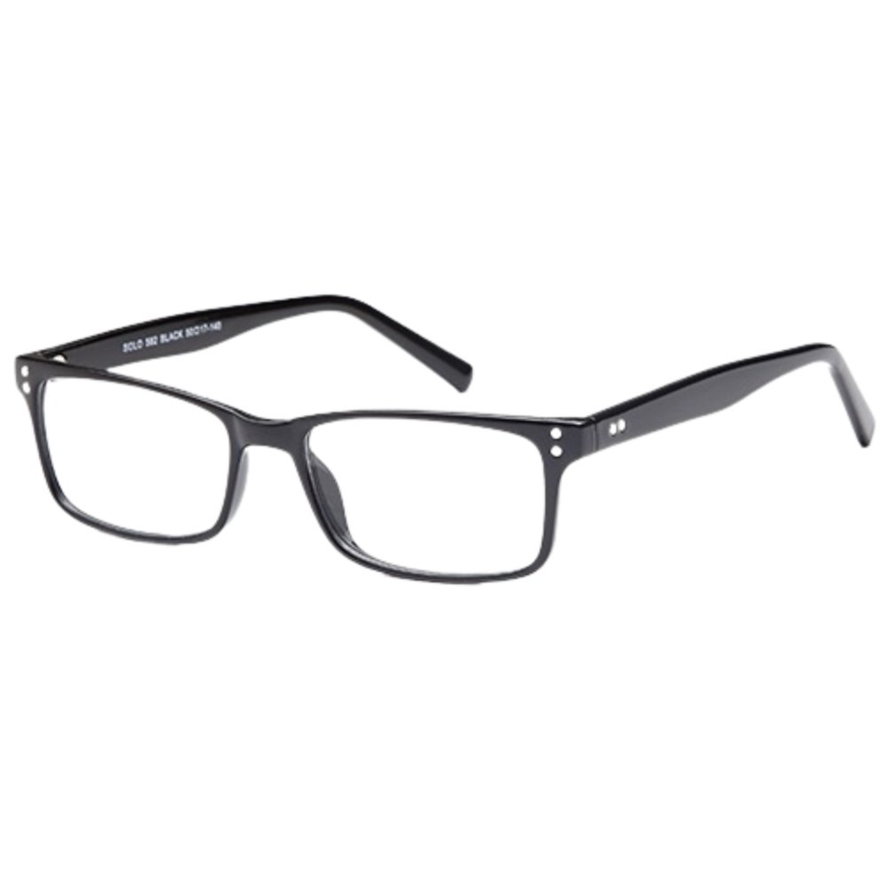 Solo 582 prescription glasses in Black, black rectangular frame