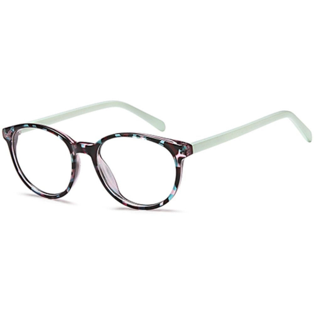 Solo 809 glasses in Green, round frame with mint arms