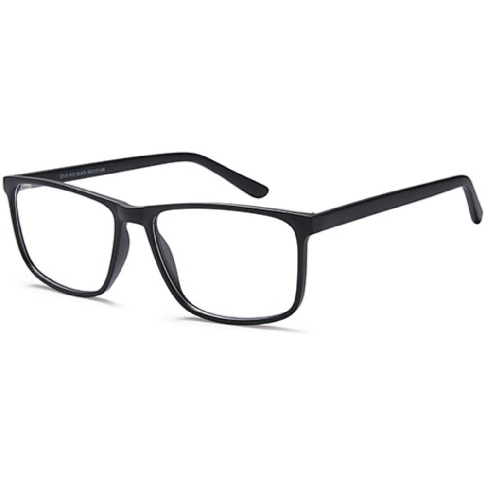 Solo 823 prescription glasses in Black, black rectangular frame