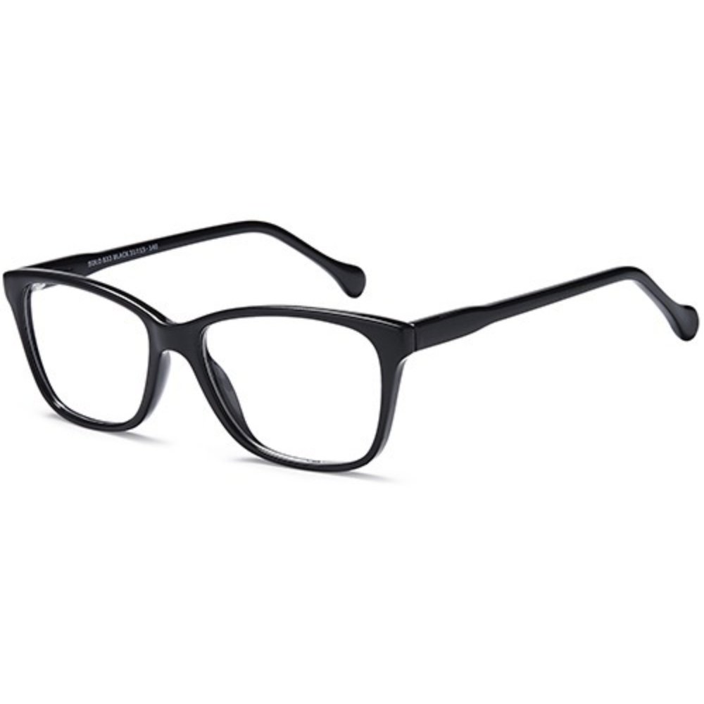 Solo 833 prescription glasses in Black, black soft rectangular frame