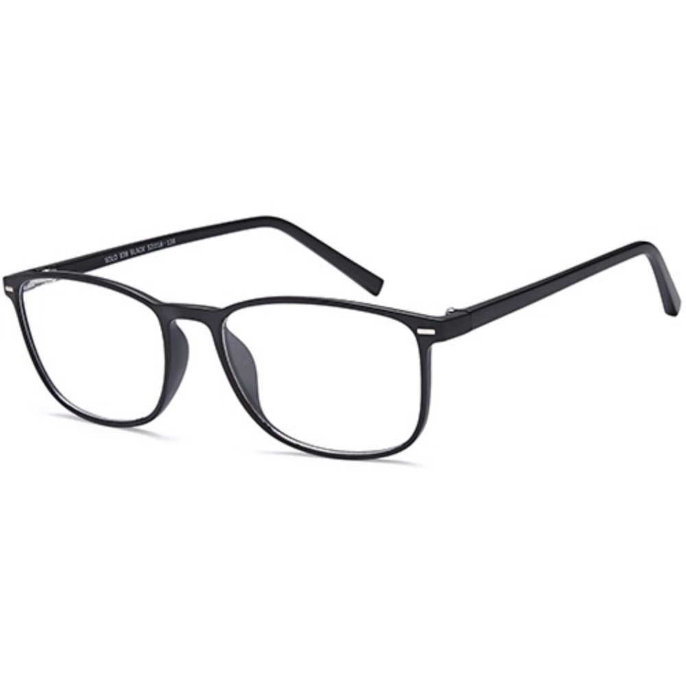 Solo 838 prescription glasses in Black, black soft rectangular frame