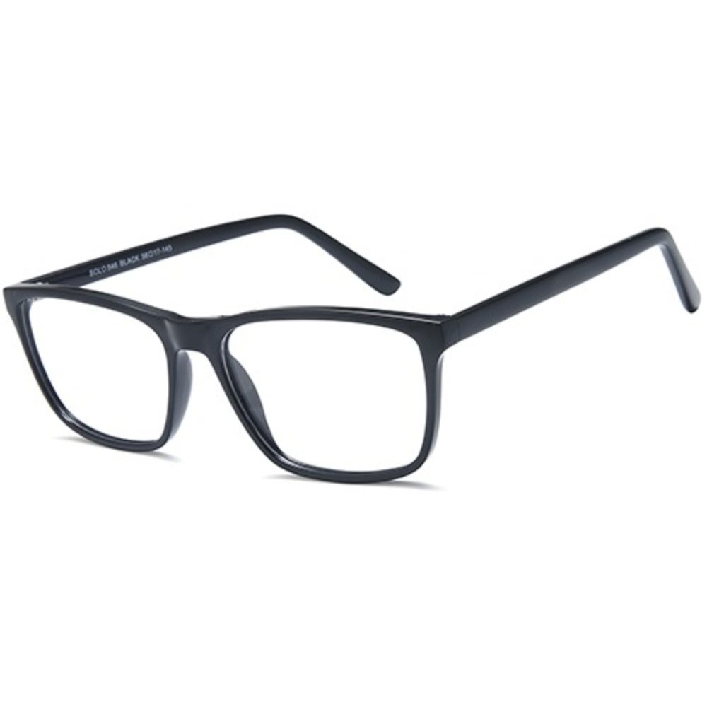 Solo 846 prescription glasses in Black, black rectangular frame