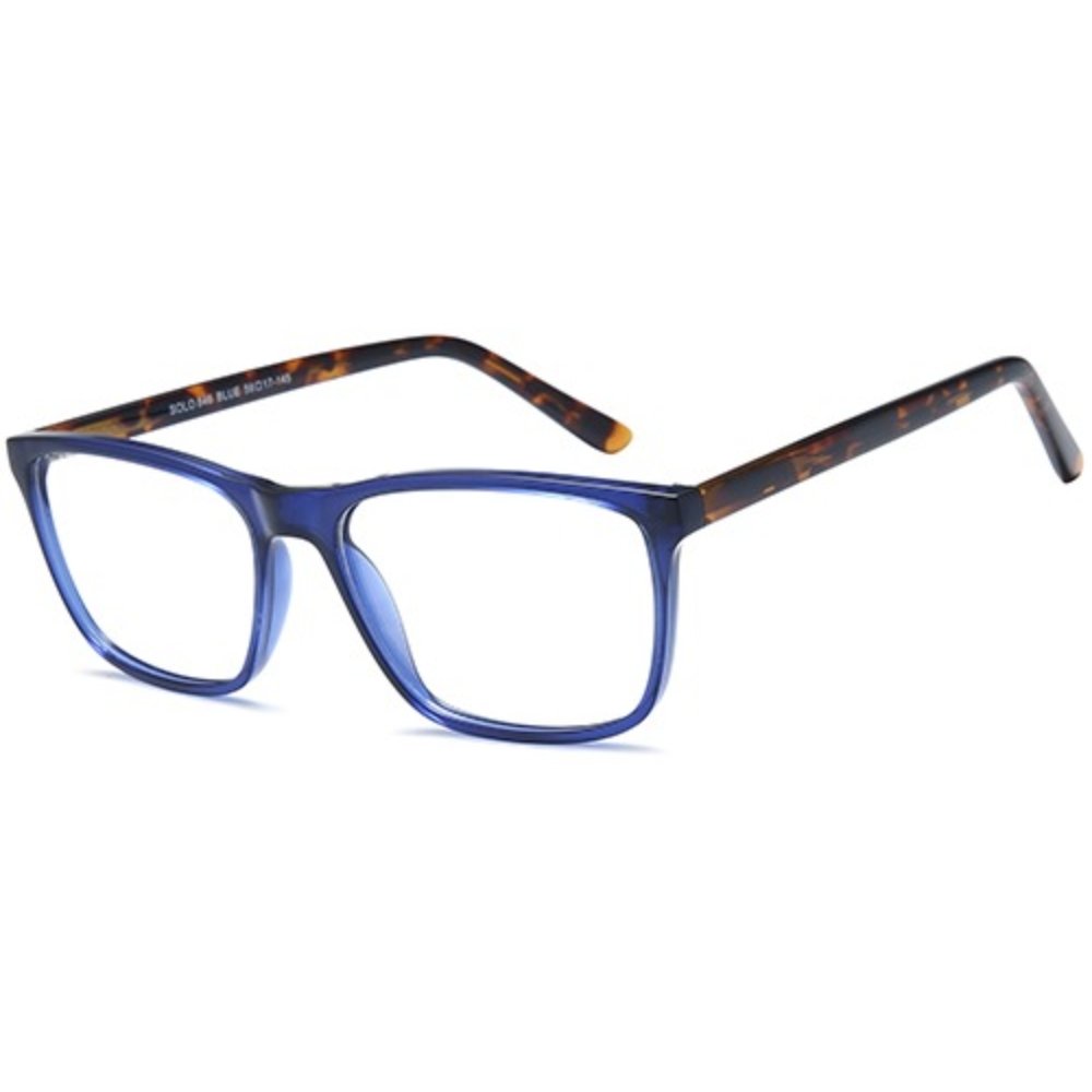 Solo 846 glasses in Blue, blue rectangular frame
