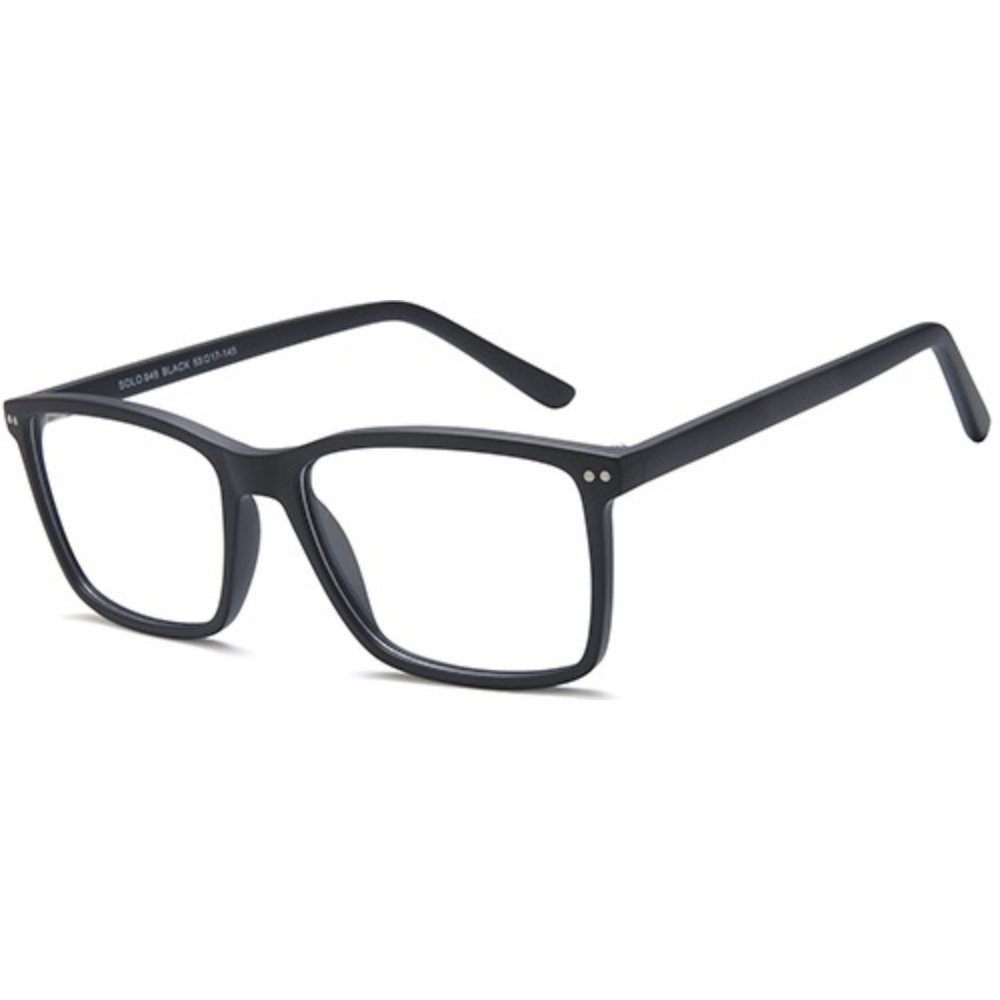Solo 848 prescription glasses in Black, black rectangular frame