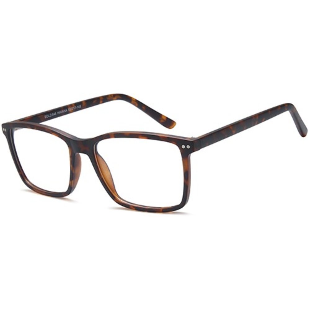 Solo 848 glasses in Havana, tortoiseshell rectangular frame