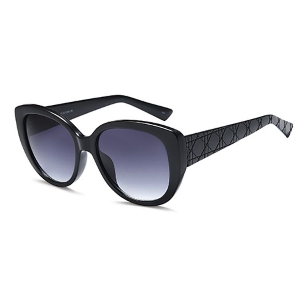 W58 prescription sunglasses in Black, black oversized square sunglasses with grey gradient lenses