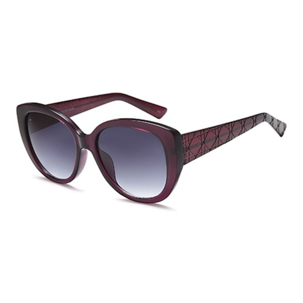 W58 sunglasses in Dark Purple, purple oversized square sunglasses with grey gradient lenses