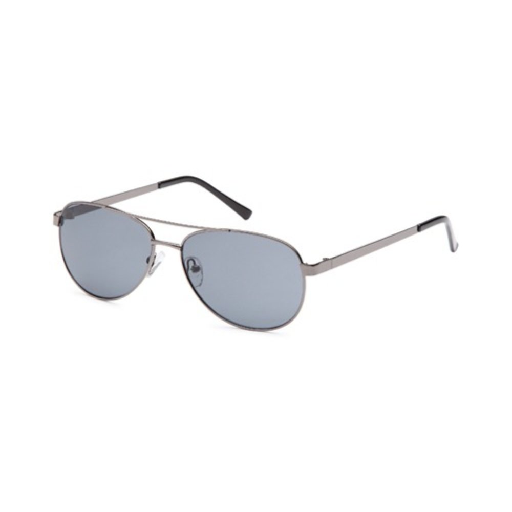 W33 sunglasses in Dark Gun, gunmetal metal aviator sunglasses with double bridge and grey lenses