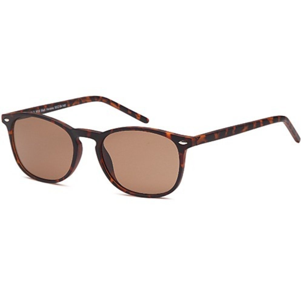 W38 prescription sunglasses in Matt Havana, tortoiseshell round sunglasses with brown lenses